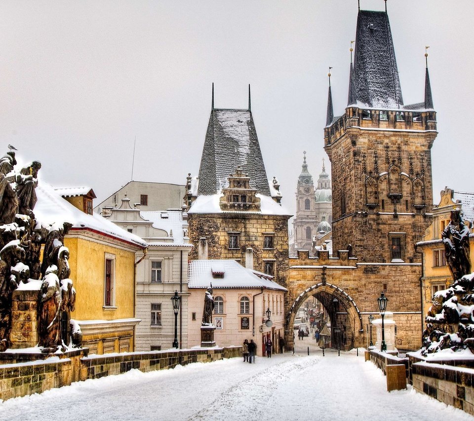 Обои мост, прага, старый город, bridge, prague, old town разрешение 2560x1600 Загрузить