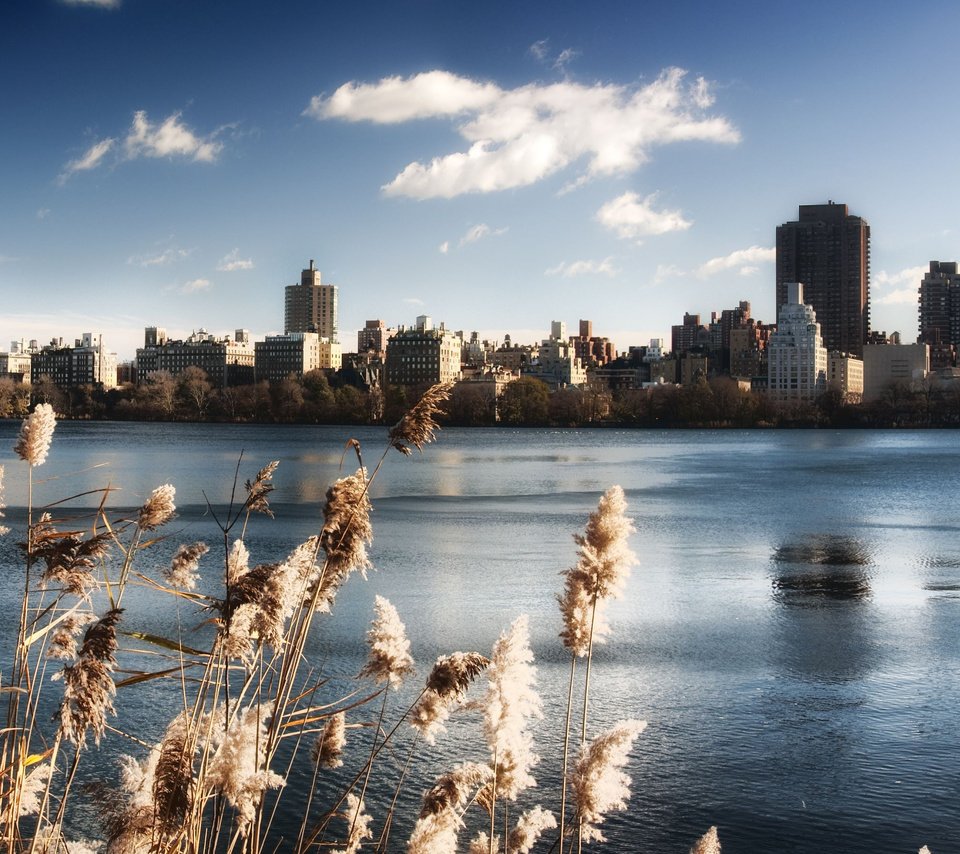 Обои небо, вода, озеро, нью-йорк, центральный парк, the sky, water, lake, new york, central park разрешение 3780x1799 Загрузить