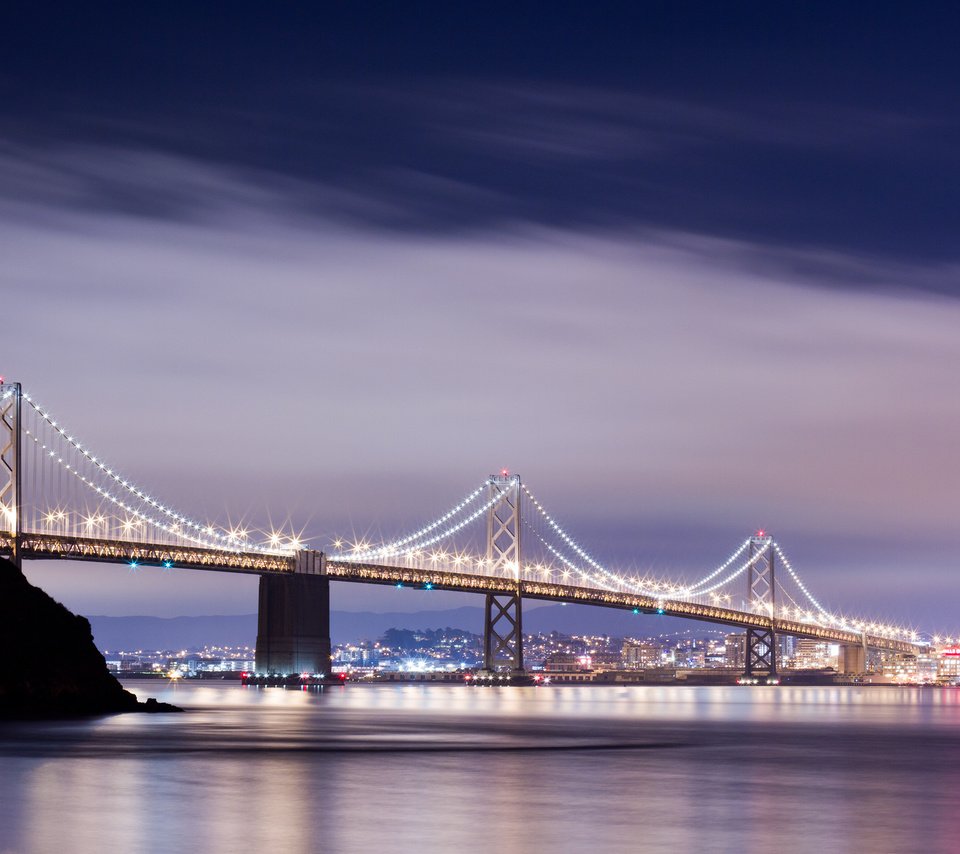 Обои ночь, мост, сан-франциско, калифорния, night, bridge, san francisco, ca разрешение 2560x1600 Загрузить