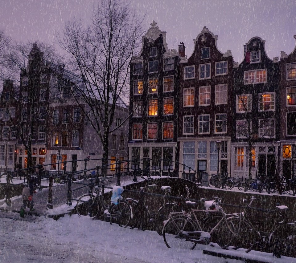 Обои снег, зима, амстердам, snow, winter, amsterdam разрешение 3544x2469 Загрузить