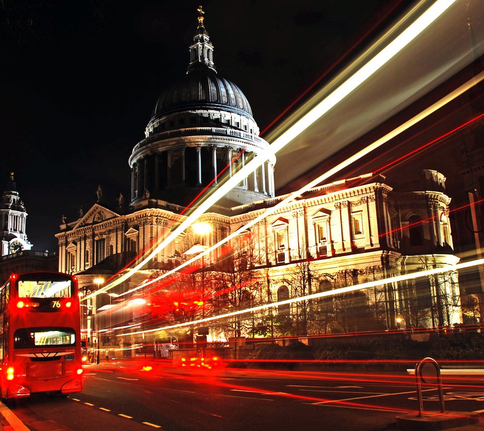 Обои ночь, огни, лондон, автобус, night, lights, london, bus разрешение 3700x2400 Загрузить