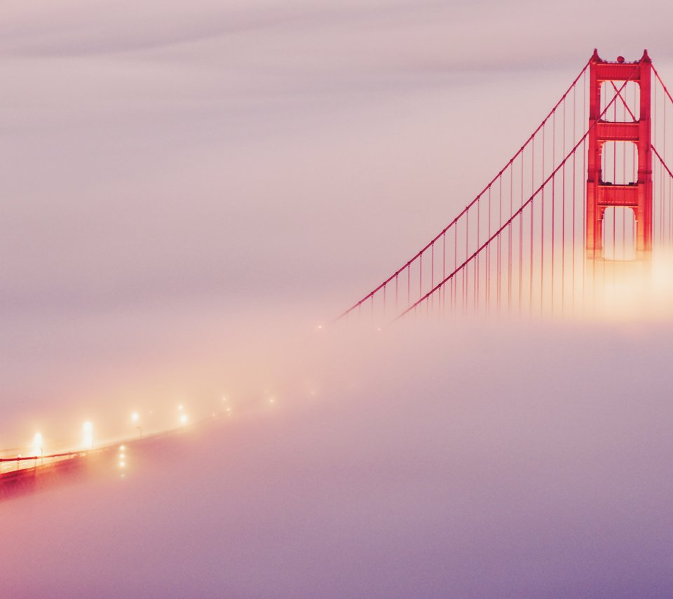Обои огни, туман, мост, сан-франциско, lights, fog, bridge, san francisco разрешение 2560x1600 Загрузить