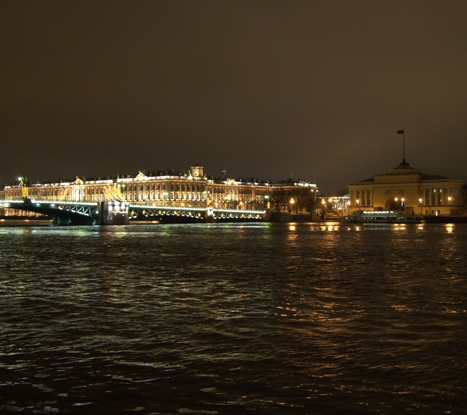 Обои ночь, река, мост, санкт-петербург, night, river, bridge, saint petersburg разрешение 3040x2014 Загрузить