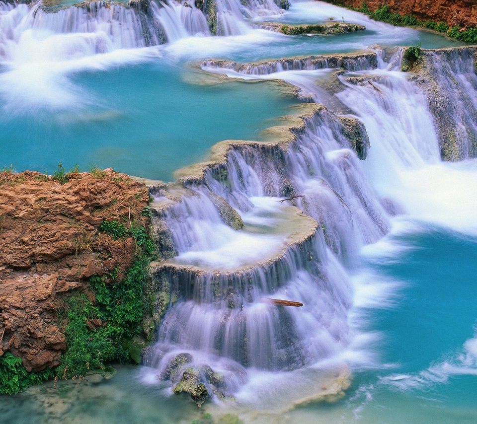 Обои река, пейзаж, водопад, красиво, river, landscape, waterfall, beautiful разрешение 1920x1080 Загрузить