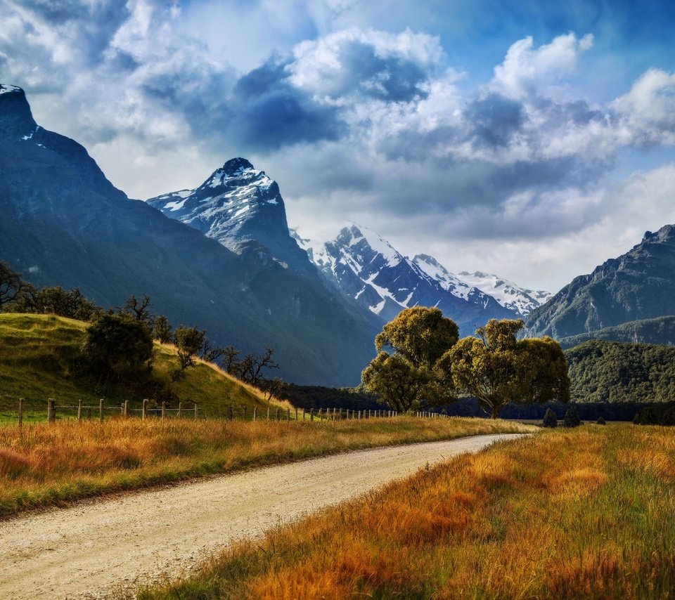 Обои небо, дорога, горы, новая зеландия, the sky, road, mountains, new zealand разрешение 2560x1600 Загрузить