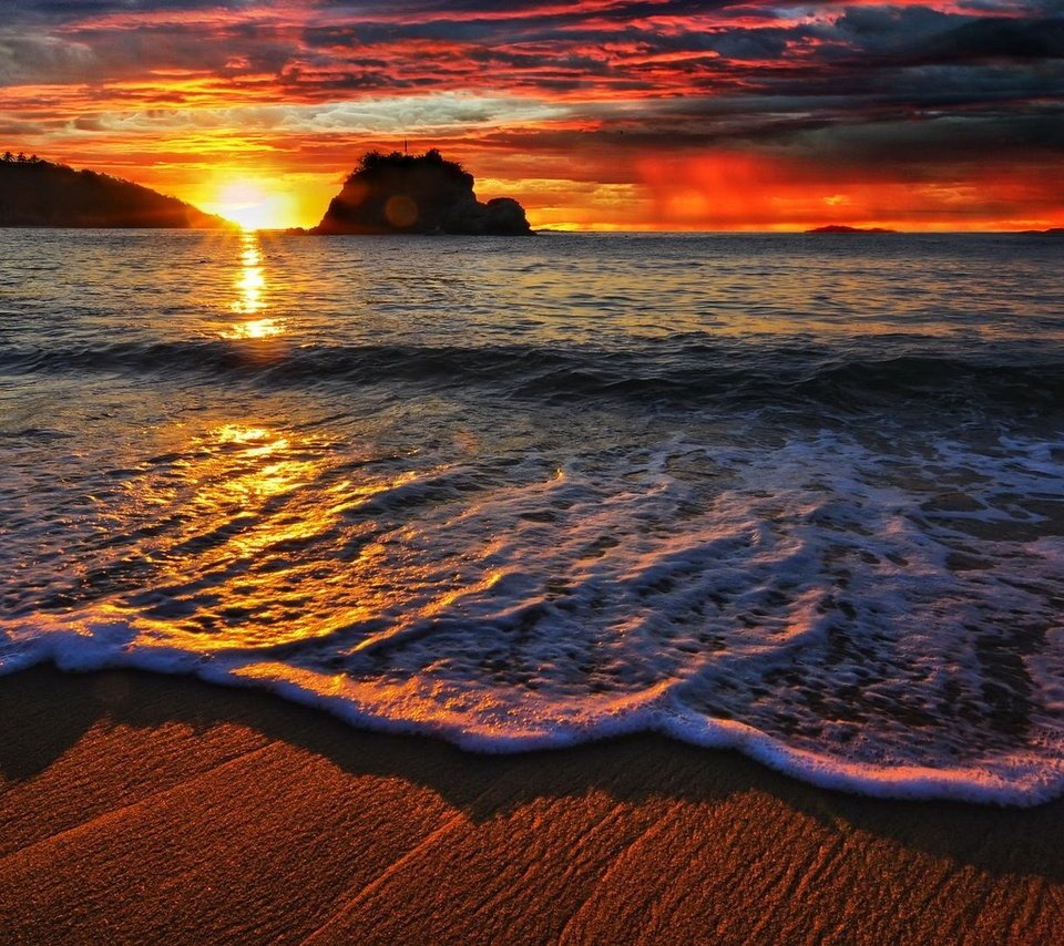 Обои закат, песок, пляж, тропики, sunset, sand, beach, tropics разрешение 1920x1080 Загрузить