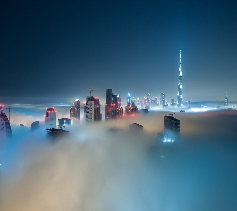 Обои туман, город, fog, the city разрешение 1920x1080 Загрузить