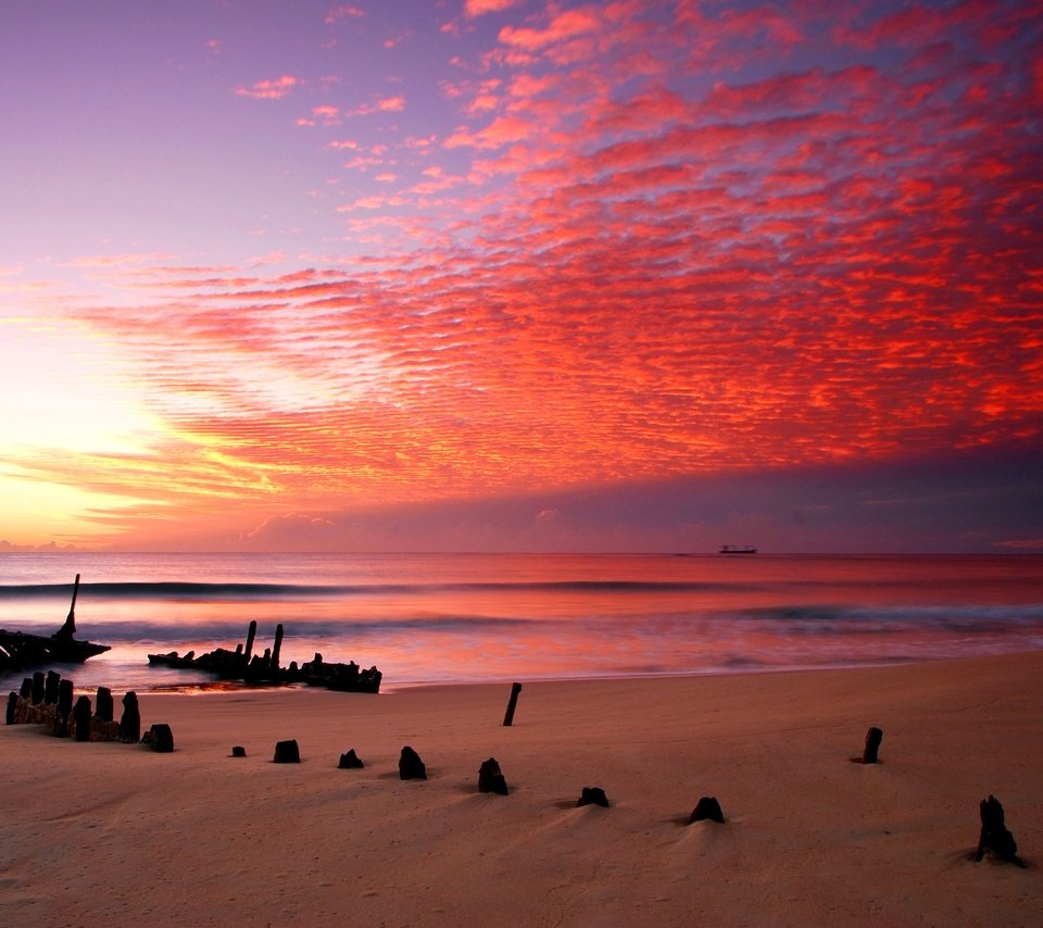 Обои закат, море, пляж, sunset, sea, beach разрешение 3636x2551 Загрузить