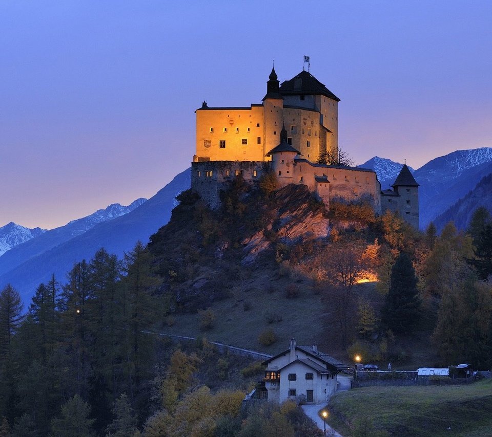 Обои горы, замок, mountains, castle разрешение 1920x1080 Загрузить