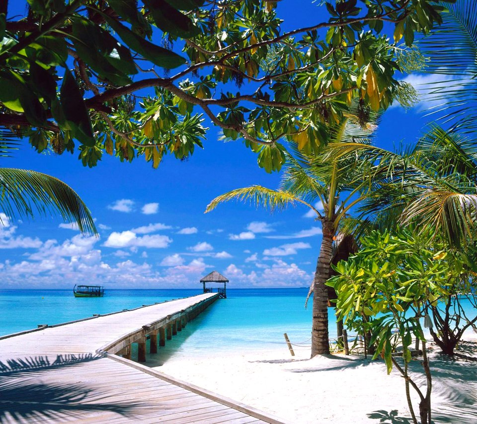 Обои пляж, тропики, мальдивы, beach, tropics, the maldives разрешение 2560x1920 Загрузить