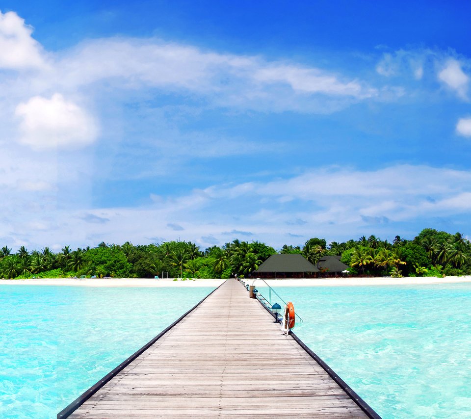 Обои остров, тропики, мальдивы, island, tropics, the maldives разрешение 4251x1412 Загрузить