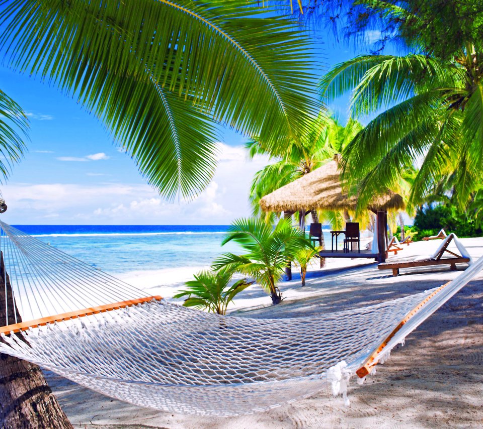 Обои море, пляж, гамак, тропики, sea, beach, hammock, tropics разрешение 2668x1779 Загрузить