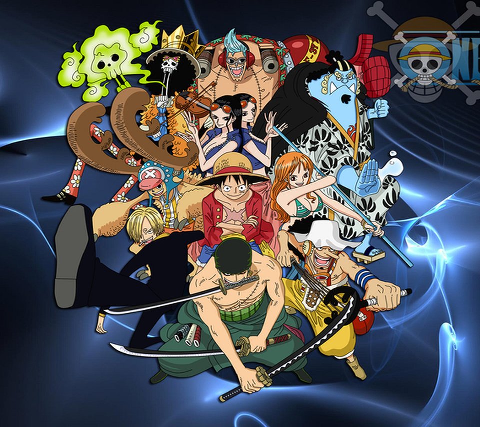 Обои one piece, piraty, luffi i komanda разрешение 1920x1080 Загрузить