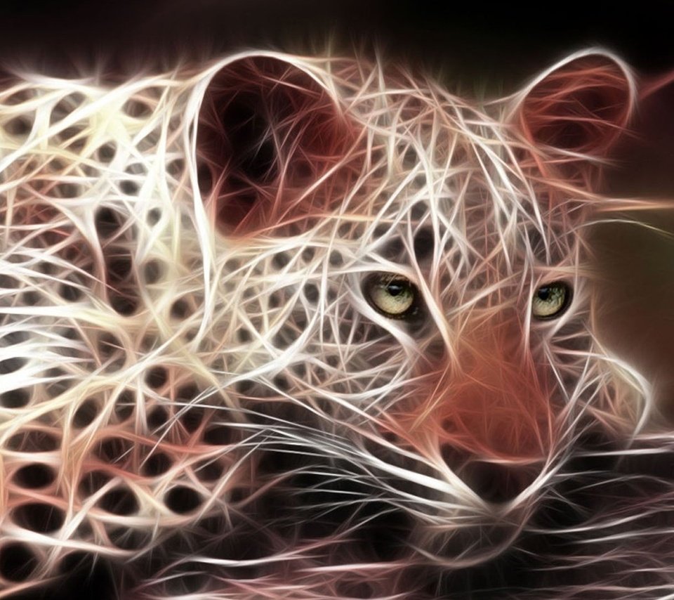 Обои животные, леопард, хищник, 3д, animals, leopard, predator, 3d разрешение 1920x1080 Загрузить