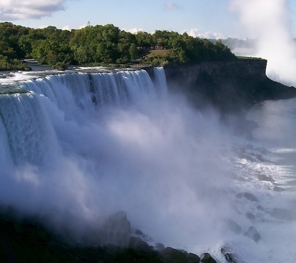 Обои лес, обрыв, ниагарский водопад, forest, open, niagara falls разрешение 1920x1080 Загрузить