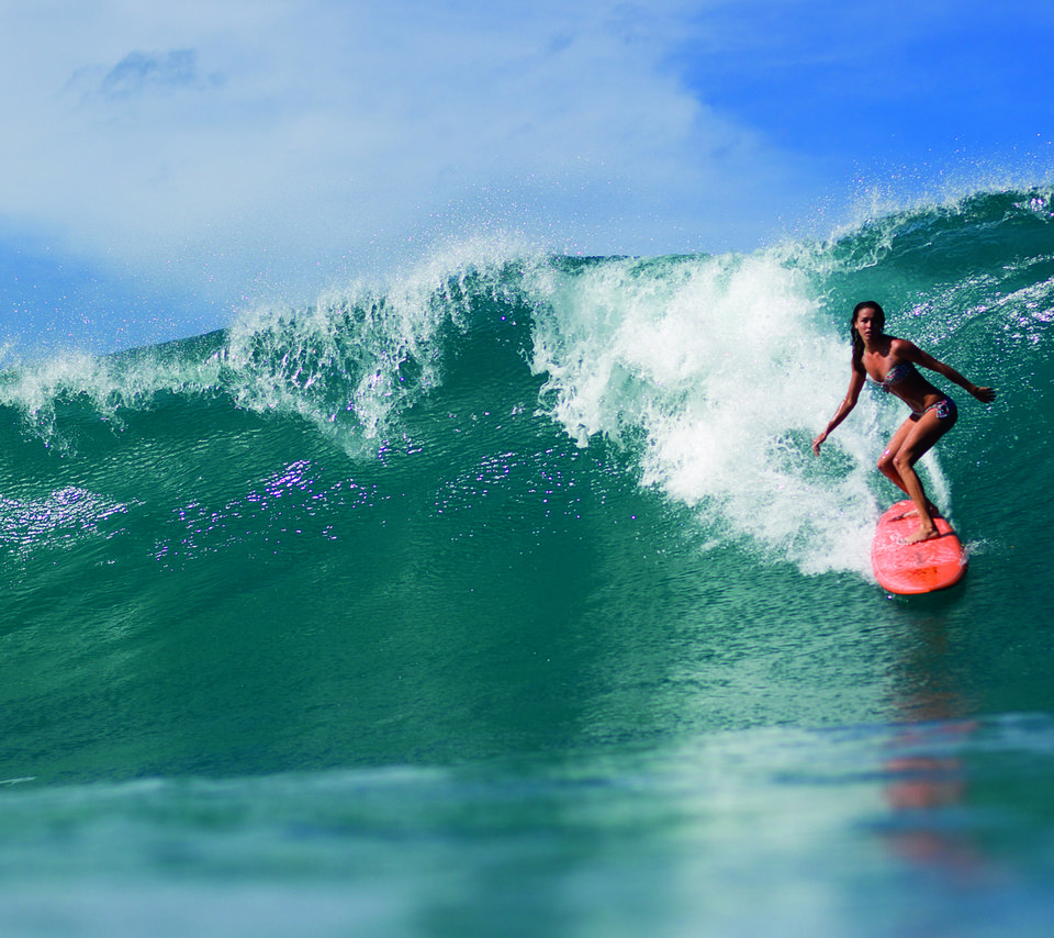 Обои девушка, серфинг, girl, surfing разрешение 1920x1080 Загрузить