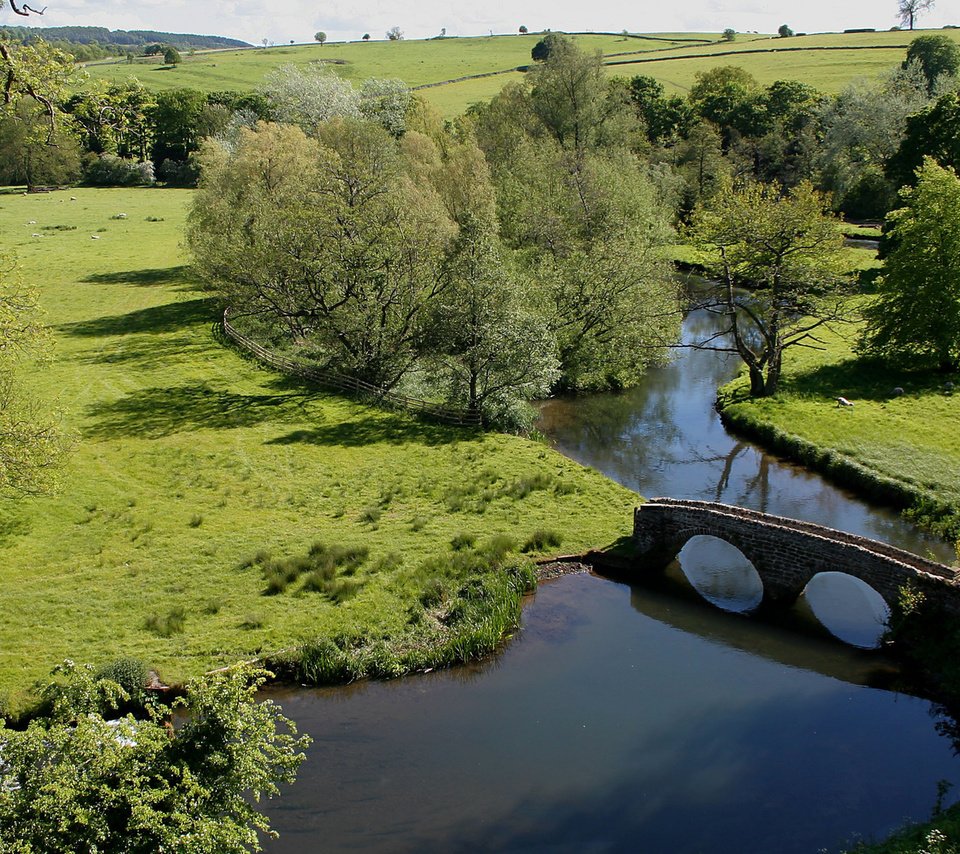 Обои вода, река, лето, мост, англия, water, river, summer, bridge, england разрешение 1920x1080 Загрузить