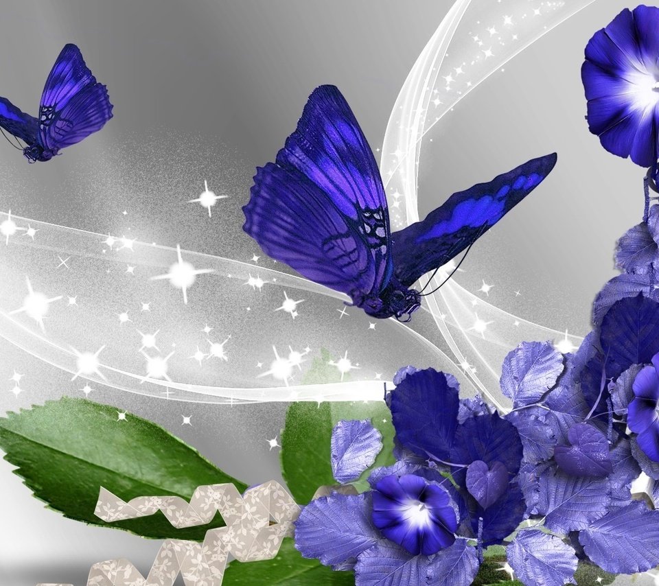 Обои цветы, бабочки, flowers, butterfly разрешение 1920x1080 Загрузить