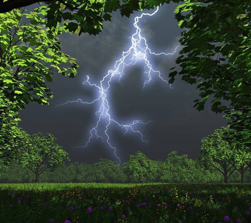 Обои летняя молния, summer lightning разрешение 1920x1080 Загрузить