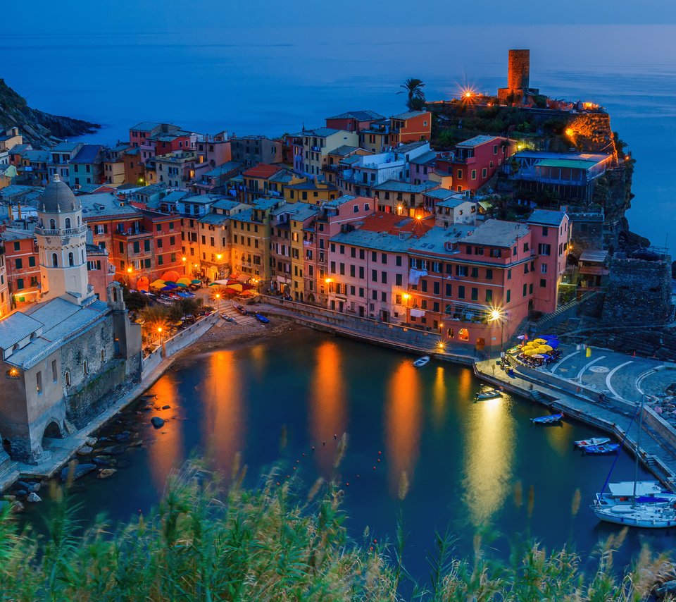 Обои cinque terra, italy at night, вернацца, vernazza разрешение 1920x1200 Загрузить