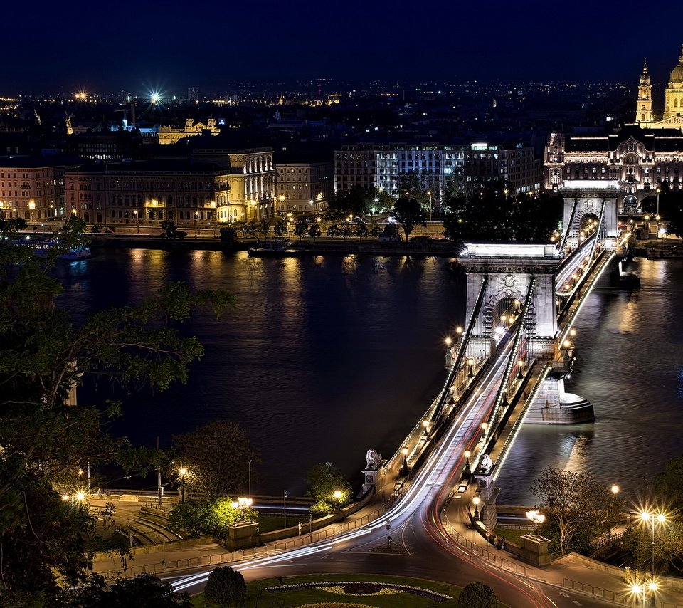 Обои венгрия, будапешт, széchenyi chain bridge from castle hill, hungary, budapest разрешение 1920x1200 Загрузить