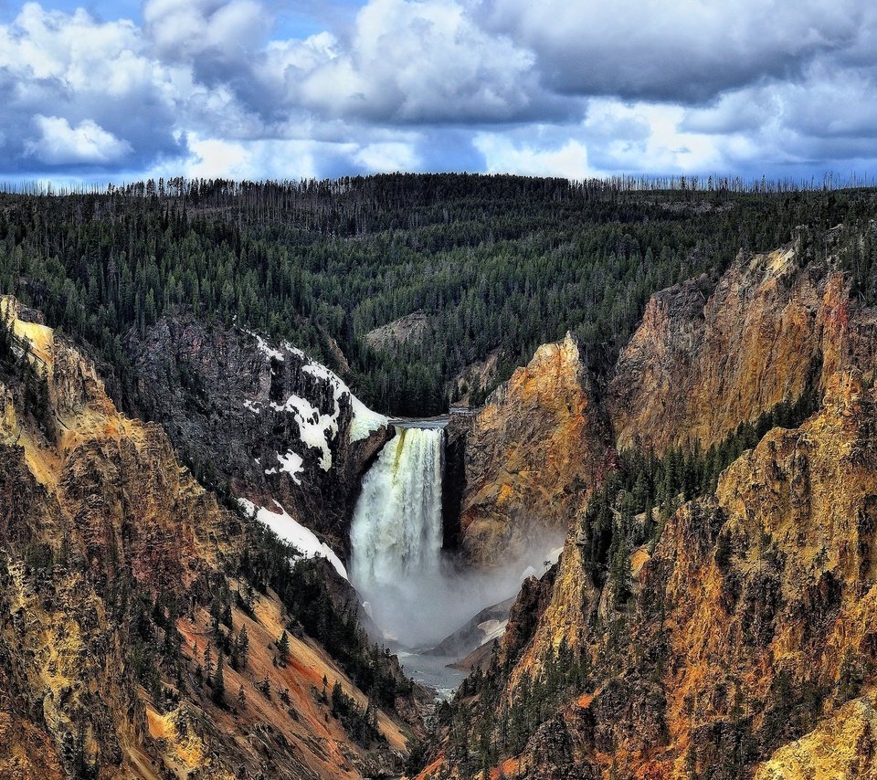 Обои пейзаж, водопад, grand canyon, йеллоустон, landscape, waterfall, yellowstone разрешение 2560x1600 Загрузить