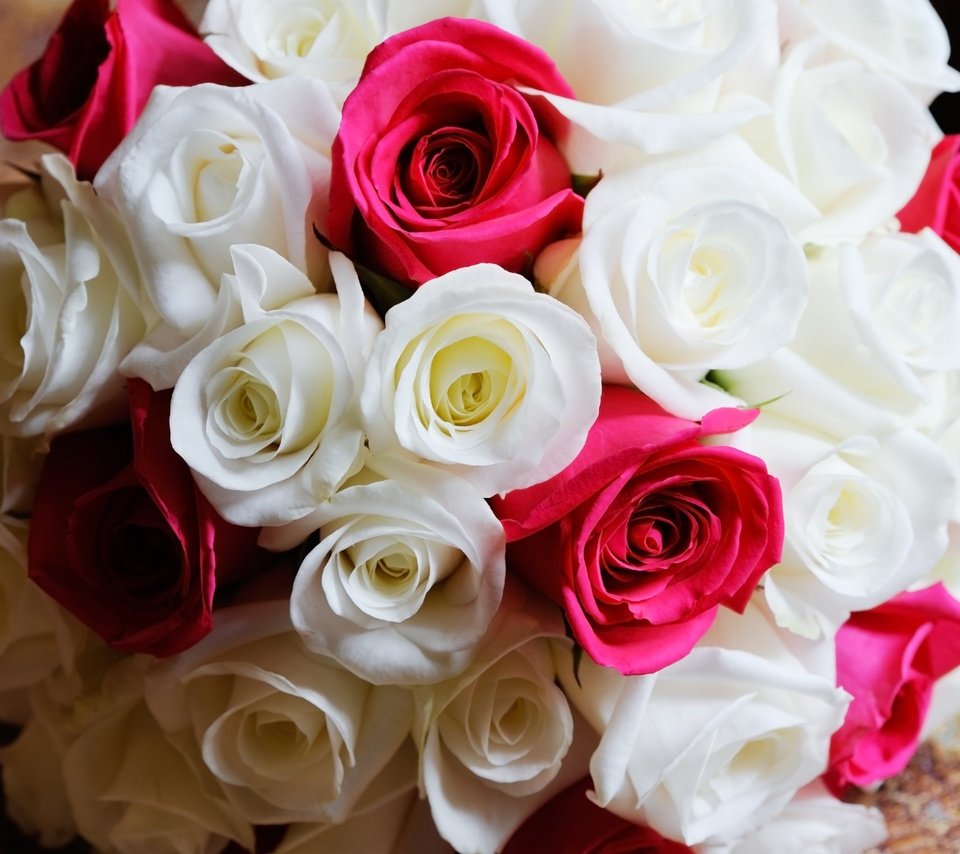 Обои цветы, розы, букет, розовые, белые, вам девушки, flowers, roses, bouquet, pink, white, you girls разрешение 2880x1800 Загрузить