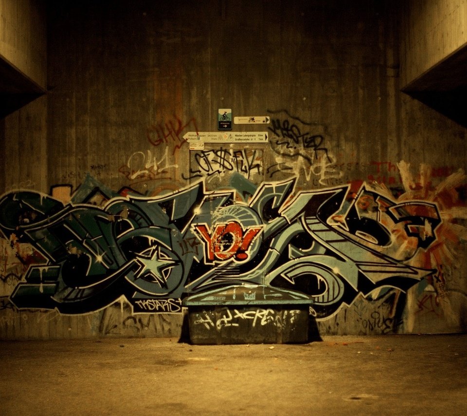 Обои стена, граффити, уличное искусство, wall, graffiti разрешение 1920x1200 Загрузить