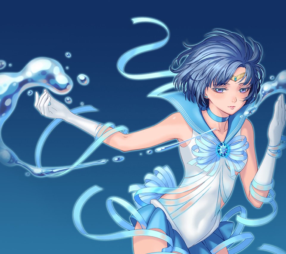 Обои аниме, магия, сейлор меркурий, anime, magic, sailor mercury разрешение 1920x1200 Загрузить