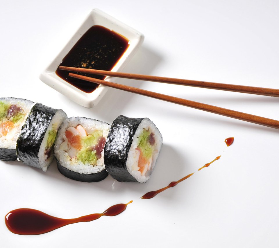 Обои суши, роллы, морепродукты, sushi, rolls, seafood разрешение 2880x1800 Загрузить