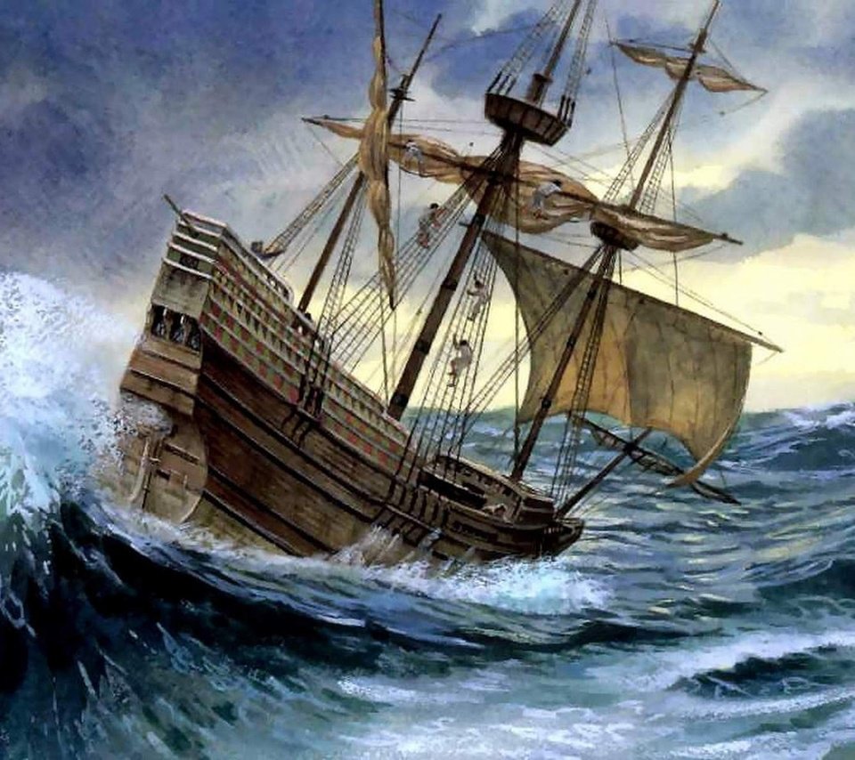 Обои море, корабль, шторм, мрачный, старинный, sea, ship, storm, dark, vintage разрешение 1920x1200 Загрузить
