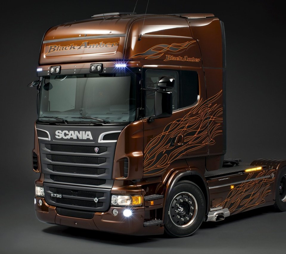 Обои тягач, scania trucks, 730 л.с., r730, black amber, р730, скания, tractor, 730 hp, scania разрешение 2560x1600 Загрузить