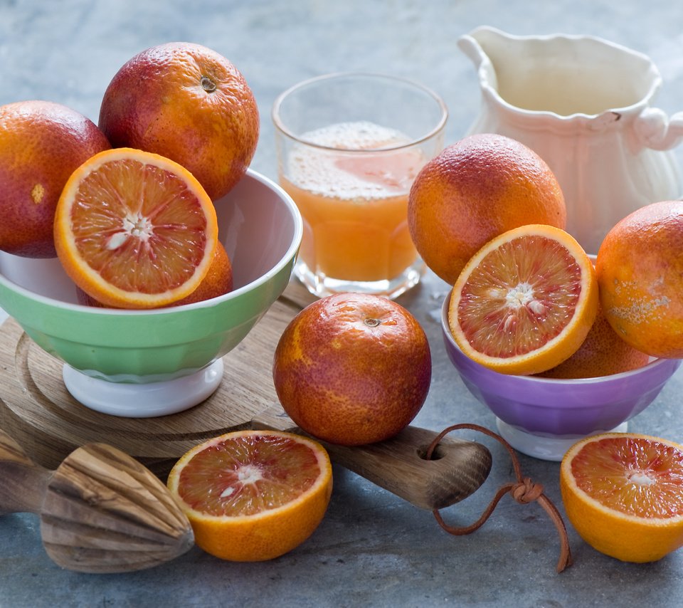 Обои фрукты, апельсины, красные, натюрморт, цитрусы, сок, fruit, oranges, red, still life, citrus, juice разрешение 2000x1331 Загрузить