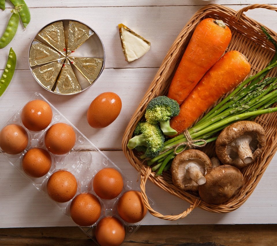 Обои зелёный, спаржа, грибы, плавленый, сыр, яйца, горох, морковь, капуста, брокколи, green, asparagus, mushrooms, processed, cheese, eggs, peas, carrots, cabbage, broccoli разрешение 3648x2432 Загрузить