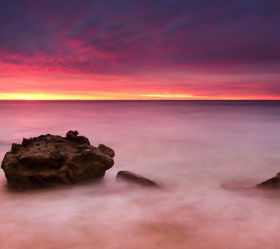 Обои небо, природа, камни, обои, фон, пейзаж, море, розовый, the sky, nature, stones, wallpaper, background, landscape, sea, pink разрешение 1920x1200 Загрузить