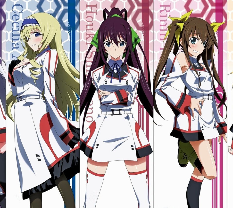 Обои infinite stratos, charles dunois, laura bodewig, cecilia alcott, shinonono houki, lingyin huang разрешение 1920x1080 Загрузить