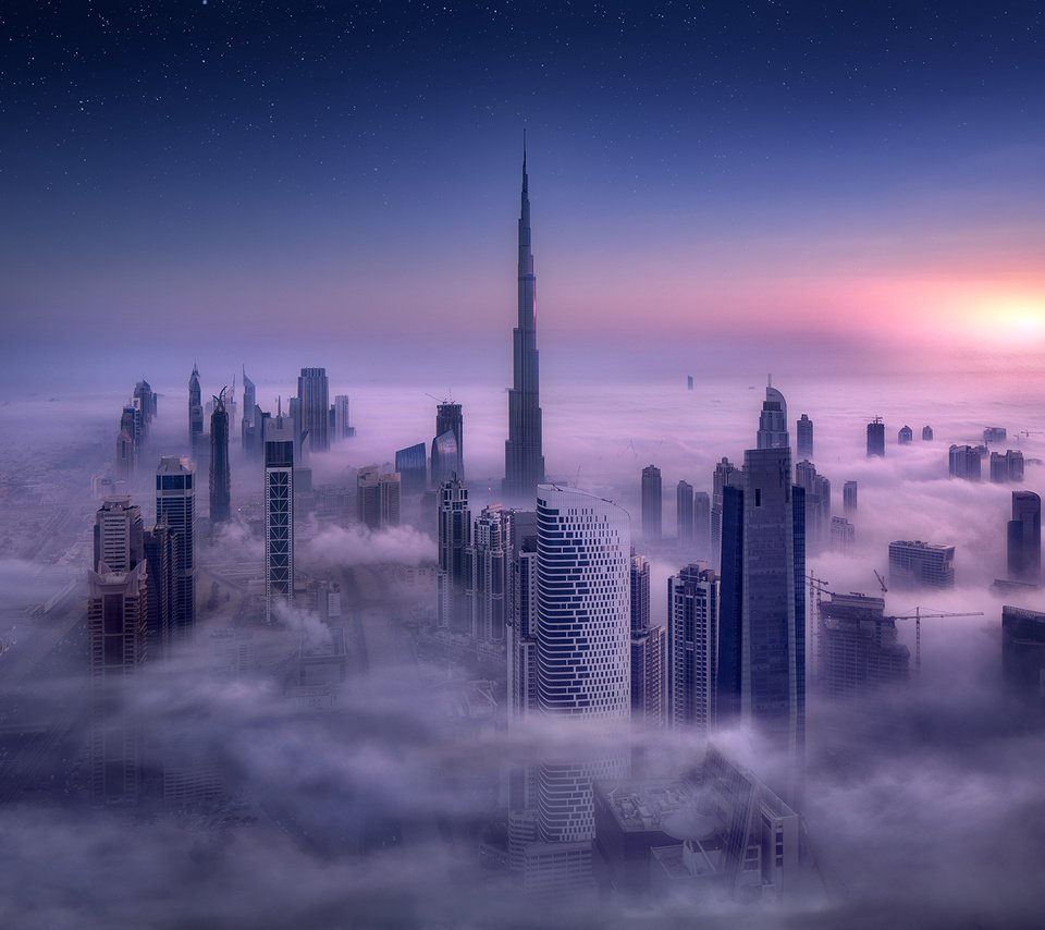 Обои пейзаж, город, небоскребы, здания, дубай, оаэ, landscape, the city, skyscrapers, building, dubai, uae разрешение 1920x1280 Загрузить