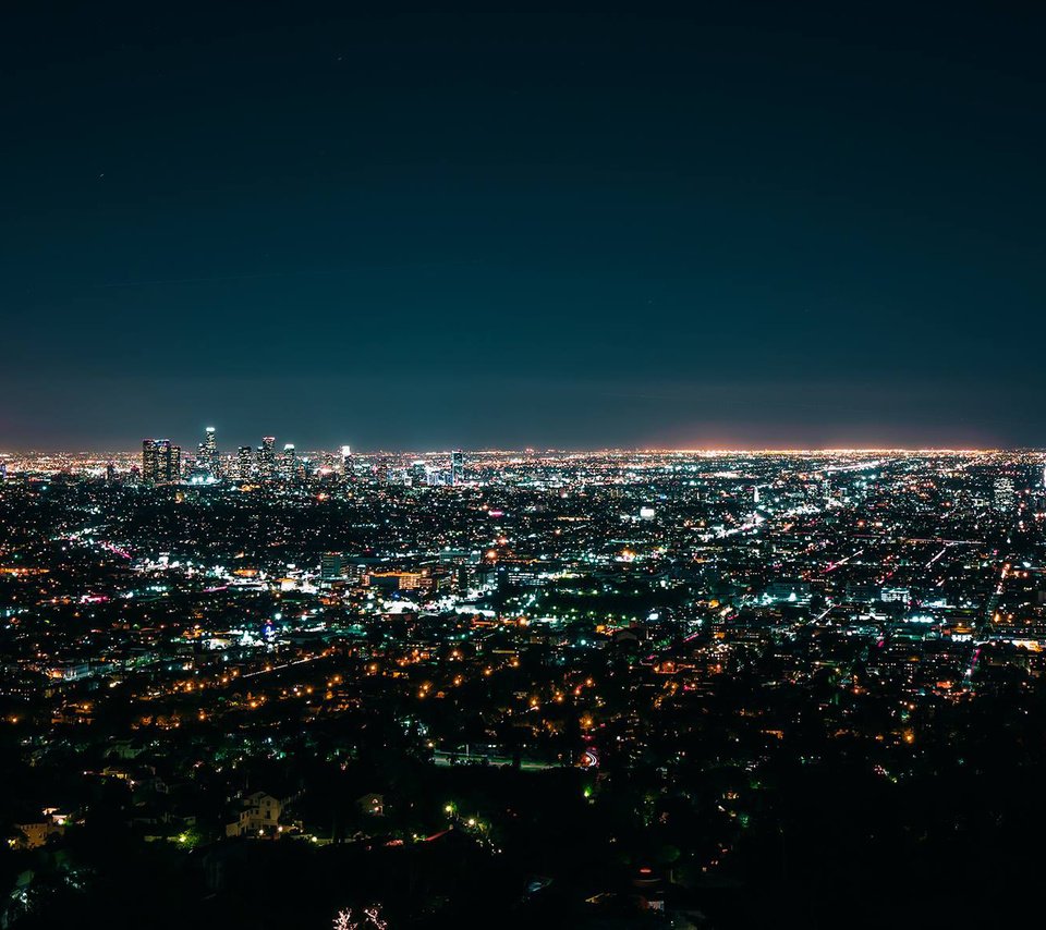 Обои ночь, огни, пейзаж, калифорния, лос-анджелес, night, lights, landscape, ca, los angeles разрешение 2048x1174 Загрузить