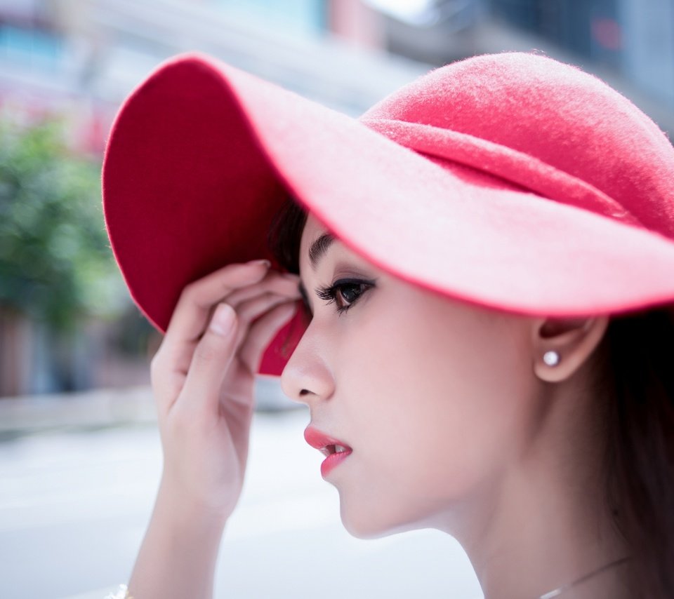 Обои красная, шляпа, азиатка, red, hat, asian разрешение 2990x1897 Загрузить