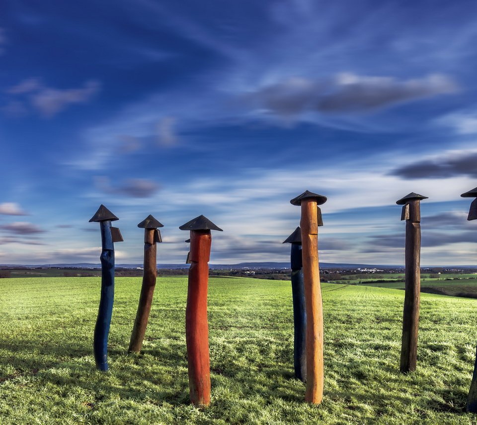 Обои небо, трава, пейзаж, поле, wartbaum, hohe straße, hanau, the sky, grass, landscape, field разрешение 2560x1707 Загрузить