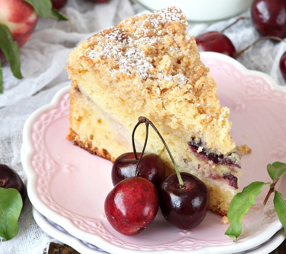Обои ягоды, вишня, выпечка, пирог, berries, cherry, cakes, pie разрешение 2100x1402 Загрузить