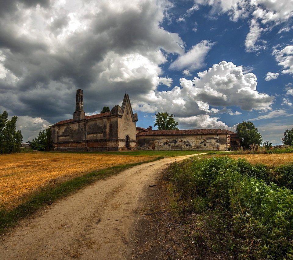 Обои дорога, пейзаж, convento di santa maria, road, landscape разрешение 1920x1080 Загрузить