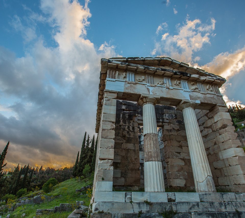 Обои храм, склон, архитектура, греция, колонны, дельфы, temple, slope, architecture, greece, columns, delphi разрешение 2048x1365 Загрузить