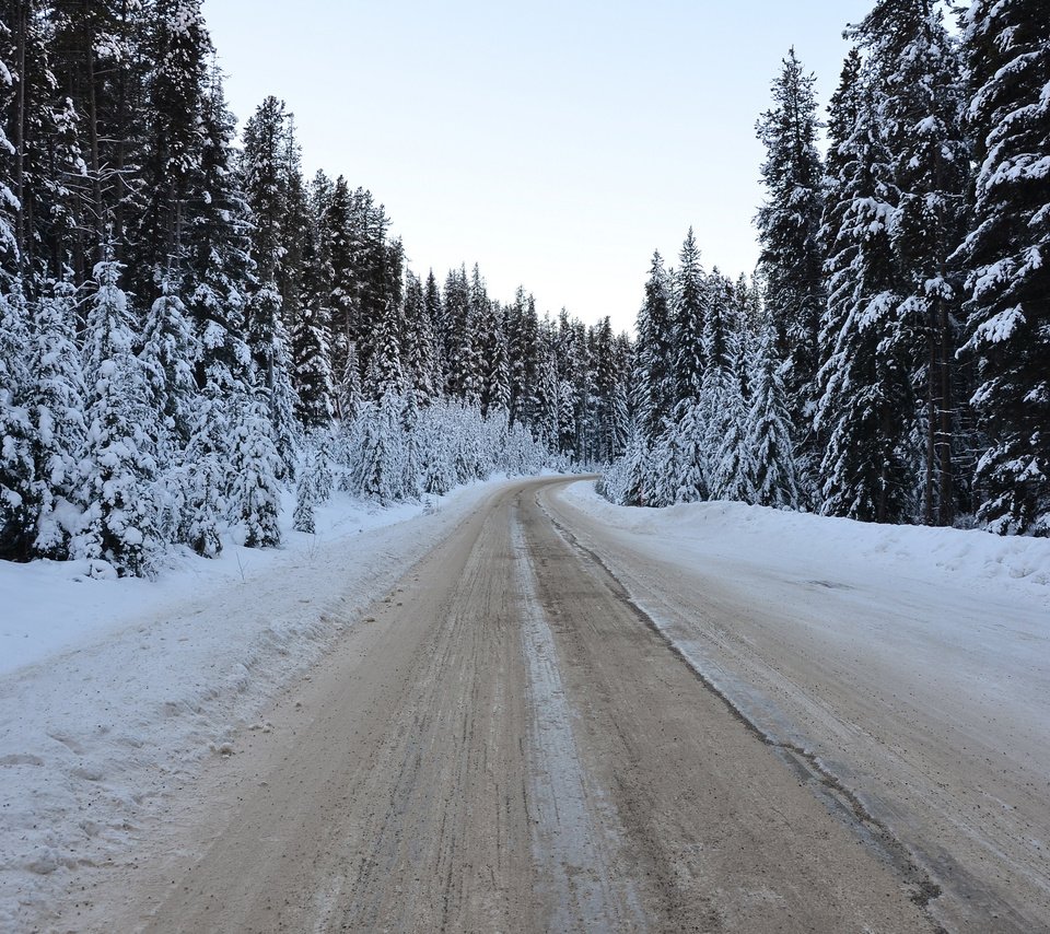 Обои дорога, лес, зима, road, forest, winter разрешение 2048x1356 Загрузить