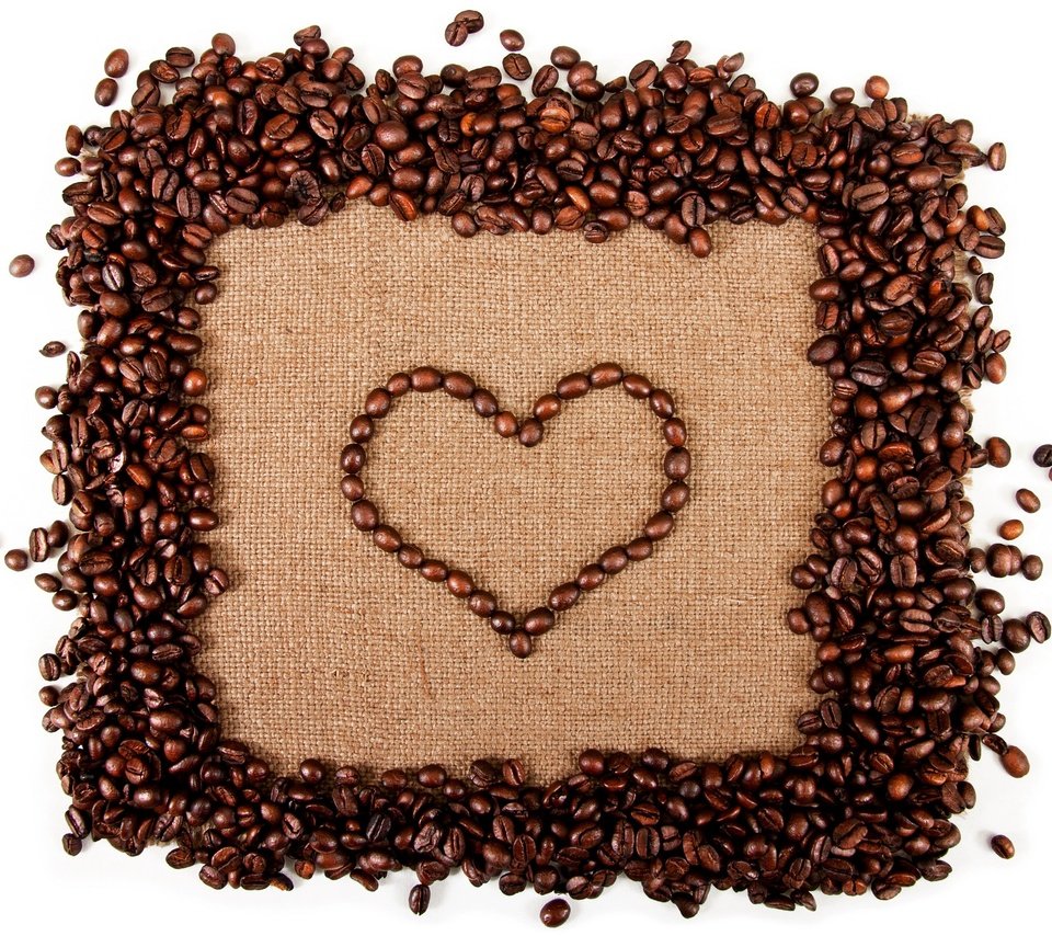 Обои зерна, кофе, сердце, сердечка, бобы, grain, coffee, heart, beans разрешение 2880x2237 Загрузить