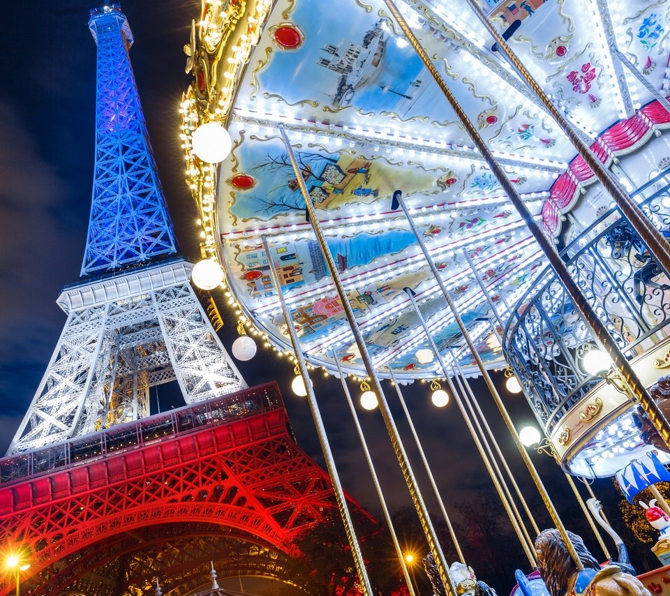 Обои париж, франция, эйфелева башня, франци, карусель, эйфелева башня, paris, france, eiffel tower, carousel разрешение 2880x1920 Загрузить