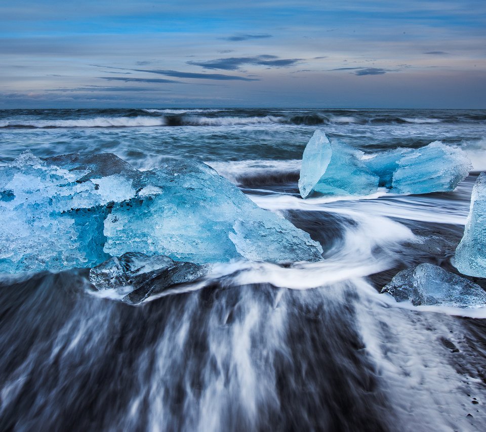 Обои снег, зима, пейзаж, море, лёд, холод, ландшафт, алмазы, snow, winter, landscape, sea, ice, cold, diamonds разрешение 1920x1080 Загрузить