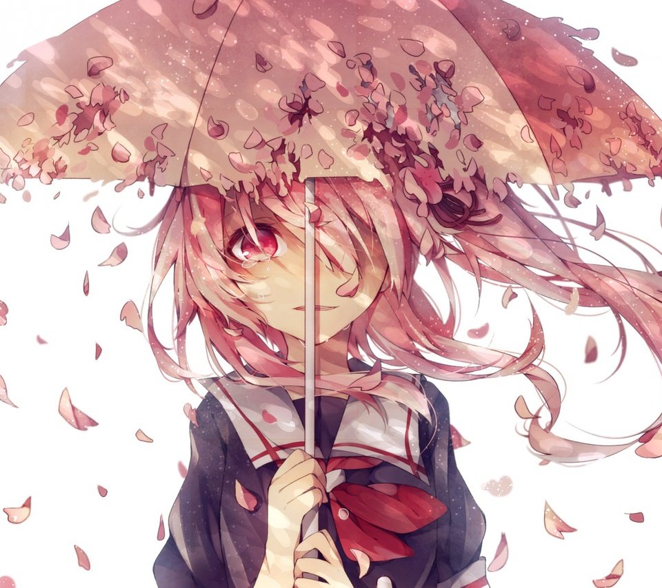 Обои арт, девушка, лепестки, зонт, слезы, kantai collection, art, girl, petals, umbrella, tears разрешение 3840x2400 Загрузить