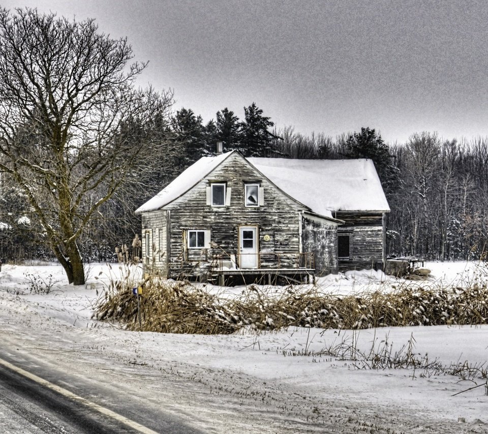 Обои дорога, природа, зима, дом, road, nature, winter, house разрешение 2597x1440 Загрузить