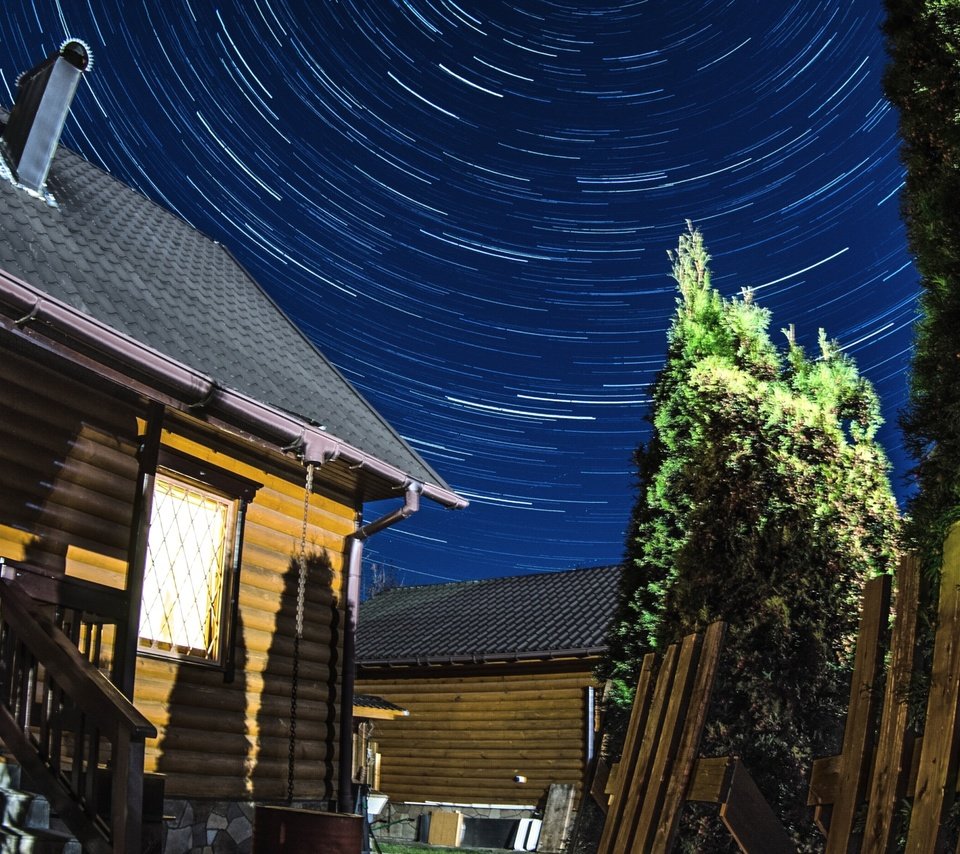 Обои небо, ночное небо, aristovart, тверь, startrails, звездные треки, the sky, the night sky, tver, star tracks разрешение 2416x1600 Загрузить